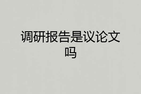 调研报告是议论文吗