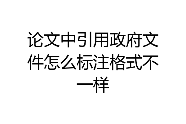 论文中引用政府文件怎么标注格式不一样