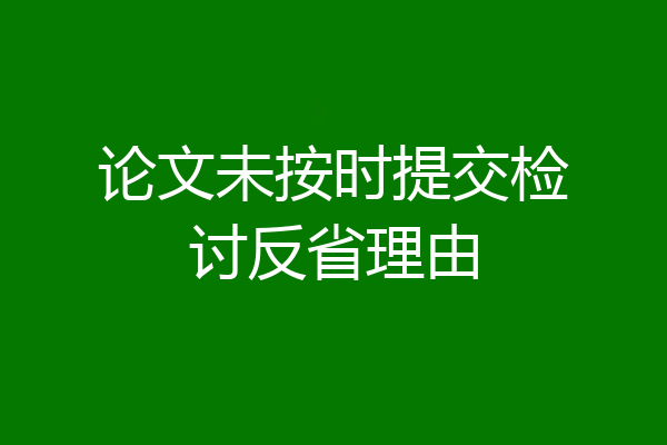 论文未按时提交检讨反省理由