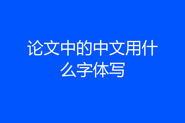 论文中的中文用什么字体写