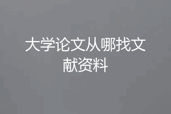 大学论文从哪找文献资料