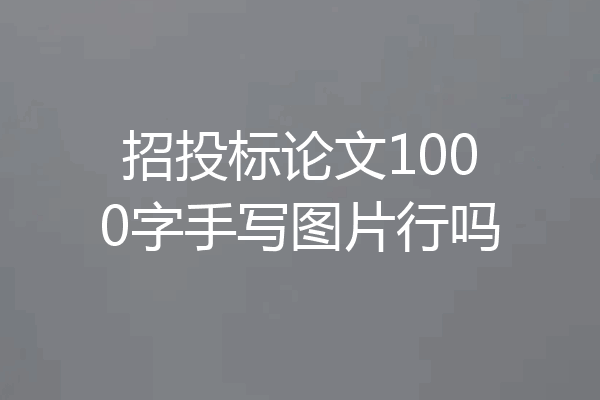 招投标论文1000字手写图片行吗