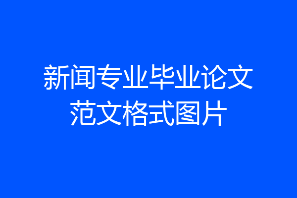 新闻专业毕业论文范文格式图片
