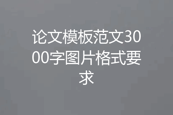 论文模板范文3000字图片格式要求