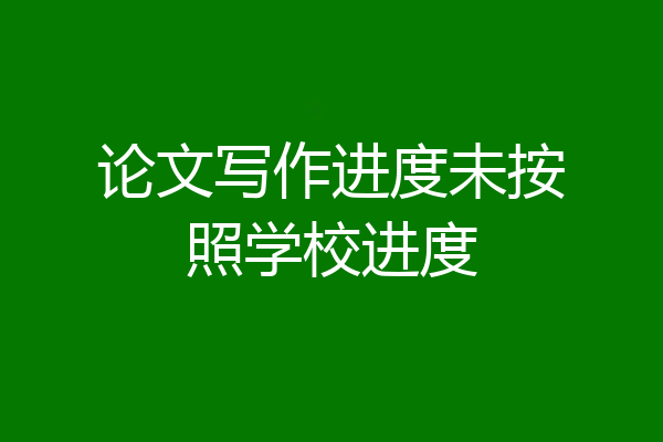 论文写作进度未按照学校进度