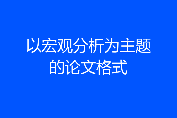 以宏观分析为主题的论文格式