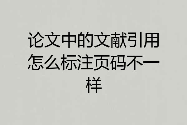 论文中的文献引用怎么标注页码不一样
