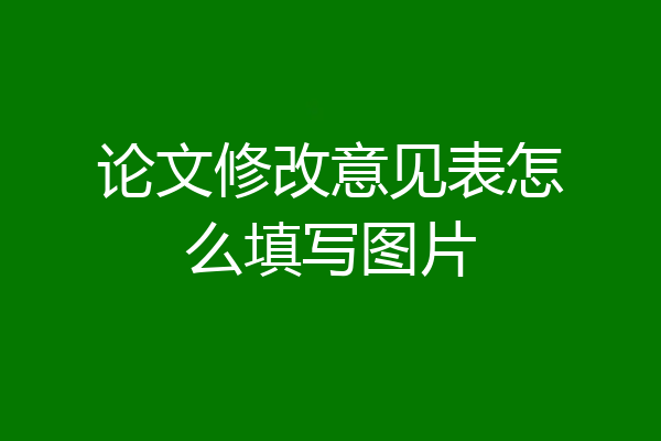 论文修改意见表怎么填写图片
