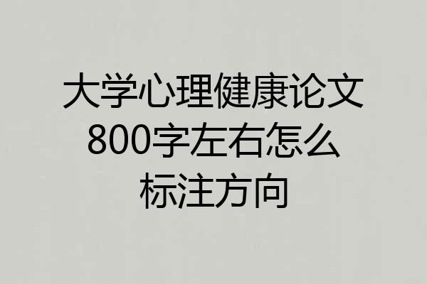 大学心理健康论文800字左右怎么标注方向