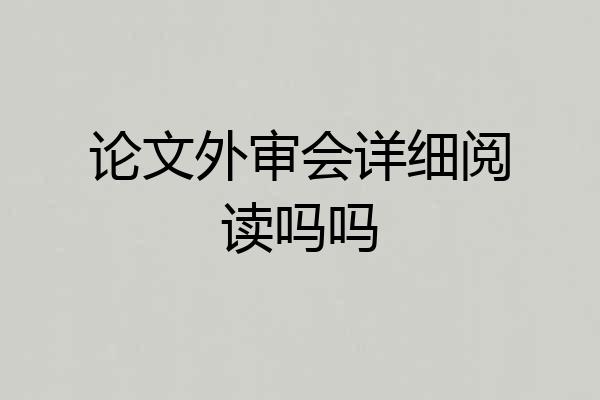 论文外审会详细阅读吗吗