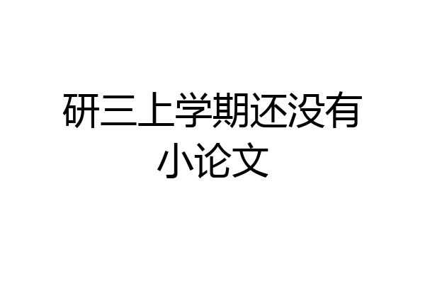 研三上学期还没有小论文