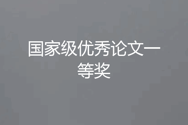 国家级优秀论文一等奖