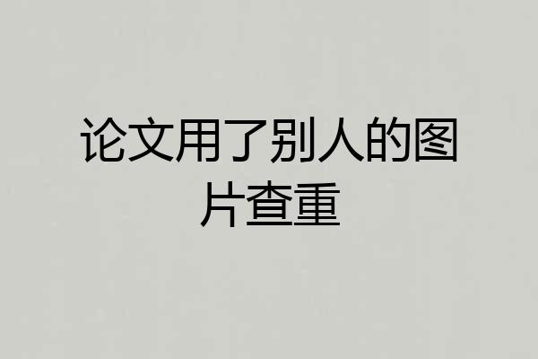 论文用了别人的图片查重
