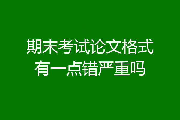 期末考试论文格式有一点错严重吗