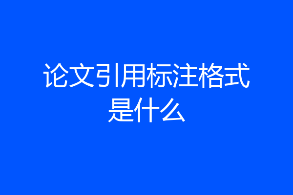 论文引用标注格式是什么