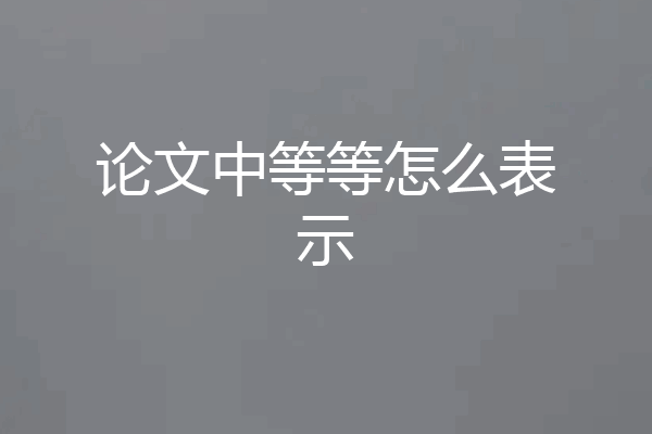 论文中等等怎么表示