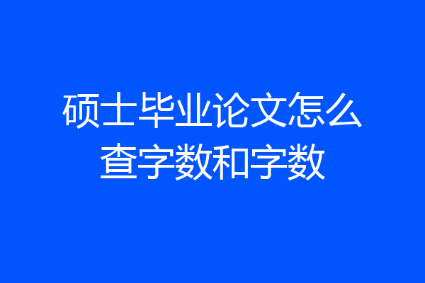 硕士毕业论文怎么查字数和字数