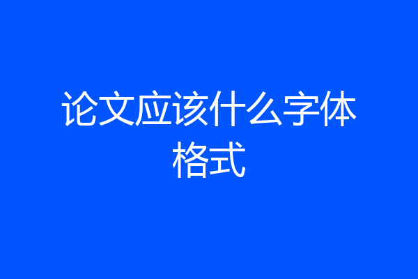 论文应该什么字体格式