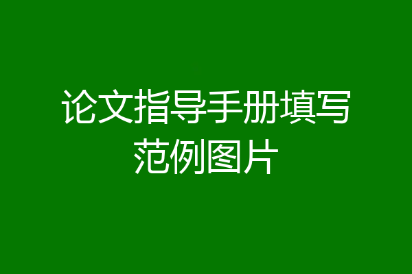 论文指导手册填写范例图片