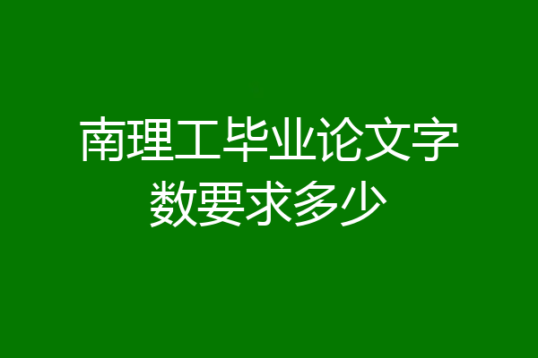 南理工毕业论文字数要求多少
