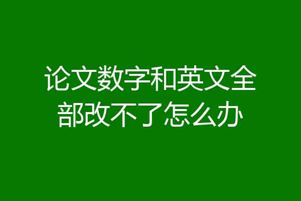 论文数字和英文全部改不了怎么办