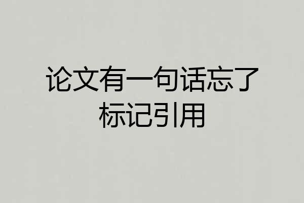 论文有一句话忘了标记引用