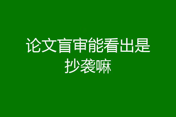 论文盲审能看出是抄袭嘛