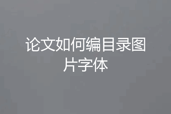 论文如何编目录图片字体