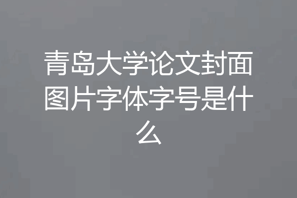 青岛大学论文封面图片字体字号是什么