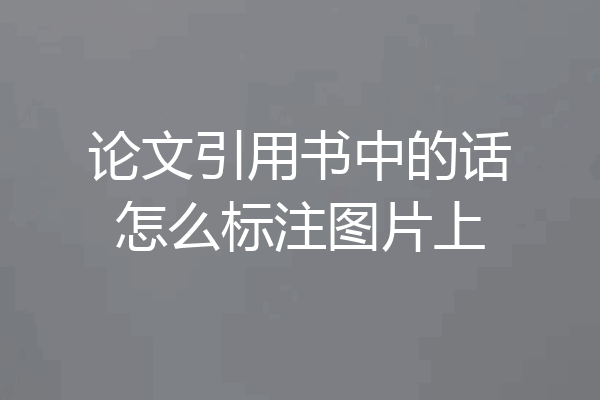 论文引用书中的话怎么标注图片上