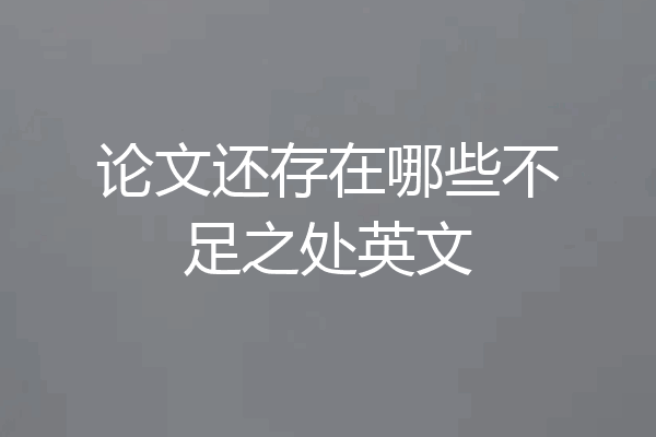 论文还存在哪些不足之处英文