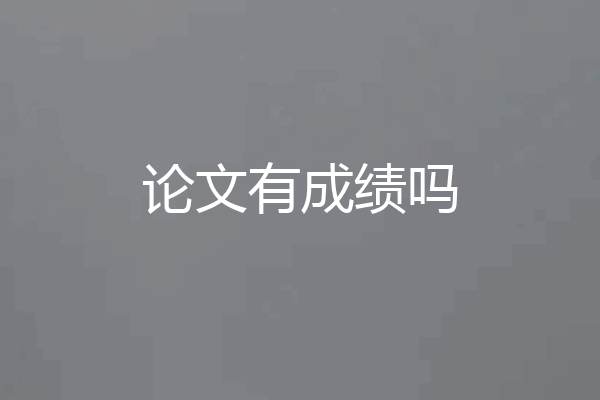 论文有成绩吗
