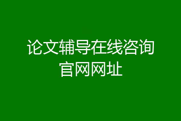 论文辅导在线咨询官网网址