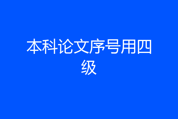 本科论文序号用四级