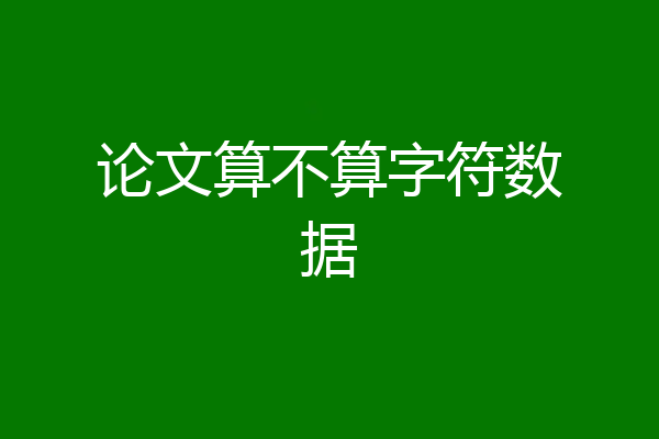 论文算不算字符数据
