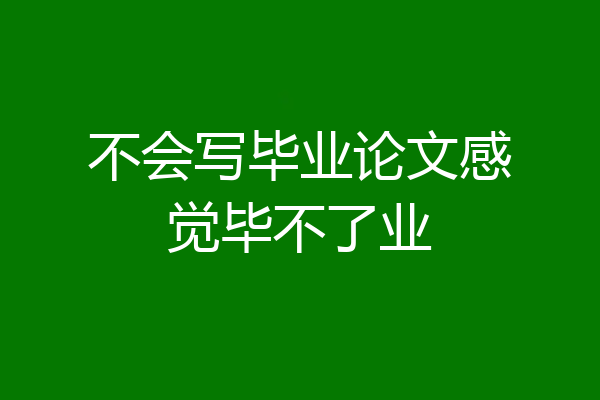不会写毕业论文感觉毕不了业