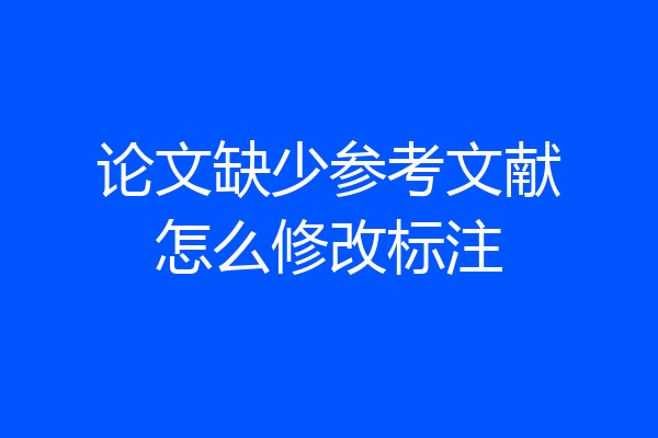 论文缺少参考文献怎么修改标注