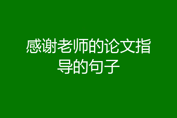 感谢老师的论文指导的句子