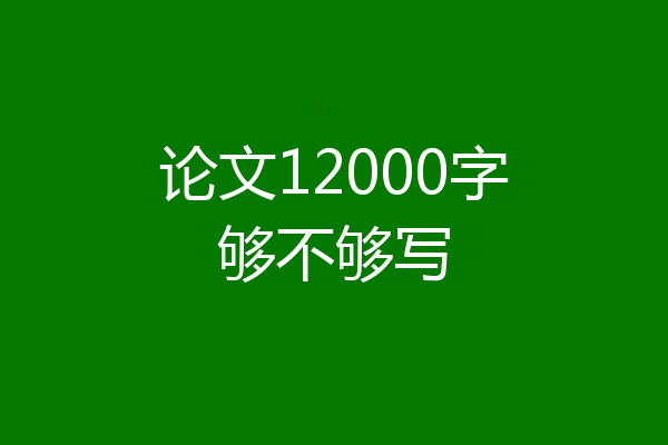 论文12000字够不够写