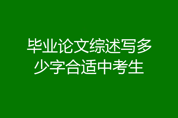 毕业论文综述写多少字合适中考生
