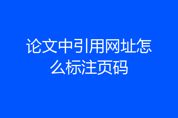 论文中引用网址怎么标注页码