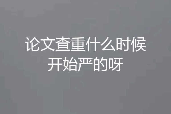 论文查重什么时候开始严的呀