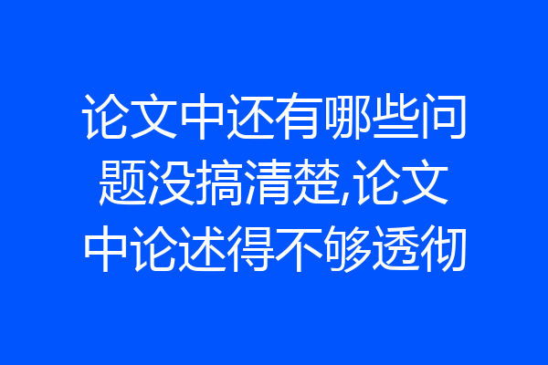论文中还有哪些问题没搞清楚,论文中论述得不够透彻