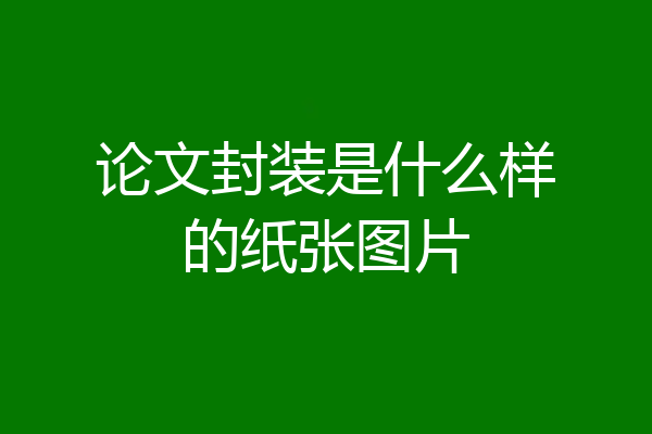 论文封装是什么样的纸张图片