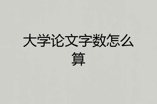 大学论文字数怎么算