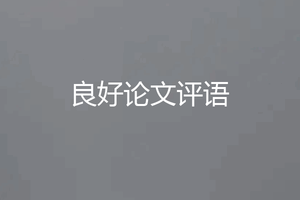 良好论文评语