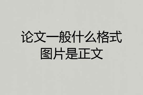 论文一般什么格式图片是正文