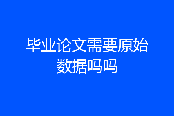 毕业论文需要原始数据吗吗