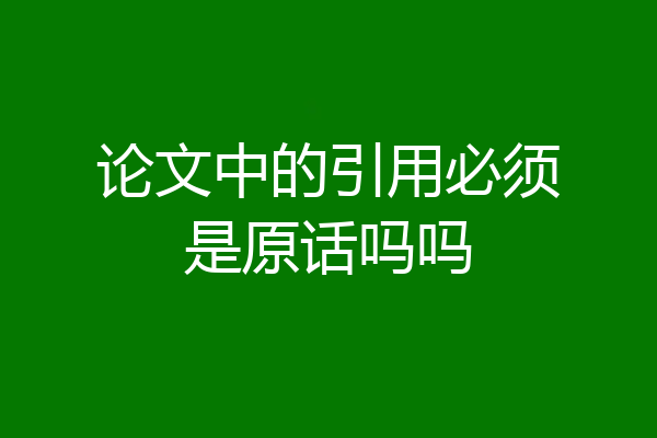 论文中的引用必须是原话吗吗