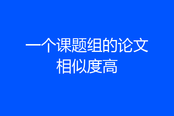 一个课题组的论文相似度高